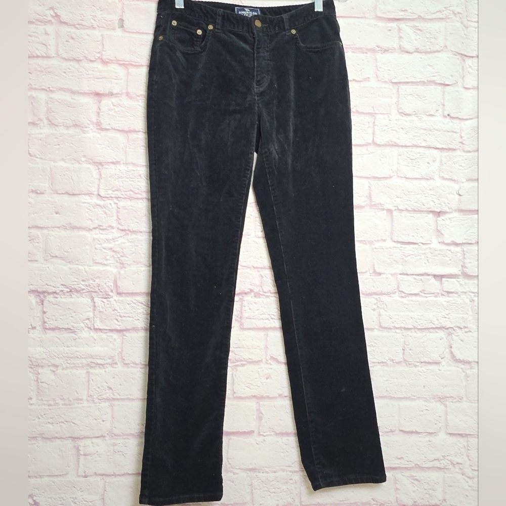 American Living 5 Pocket Black Courdoroy Pants Size 8 Regular
